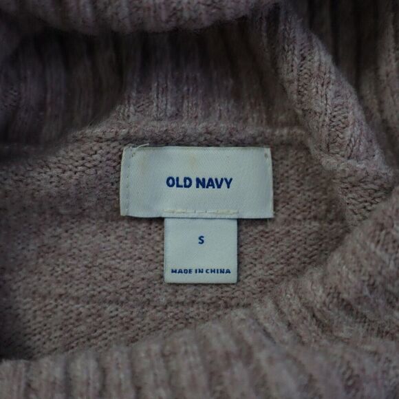 Old Navy Purple Cowl Neck Ribbed Small Sweater Acrylic Nylon Pullover - Picture 5 of 7